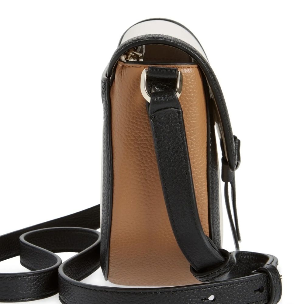 Kate Spade Knott Colorblock Pebbled Medium Leather Saddle Bag--Milk Glass Multi - Picture 5 of 13